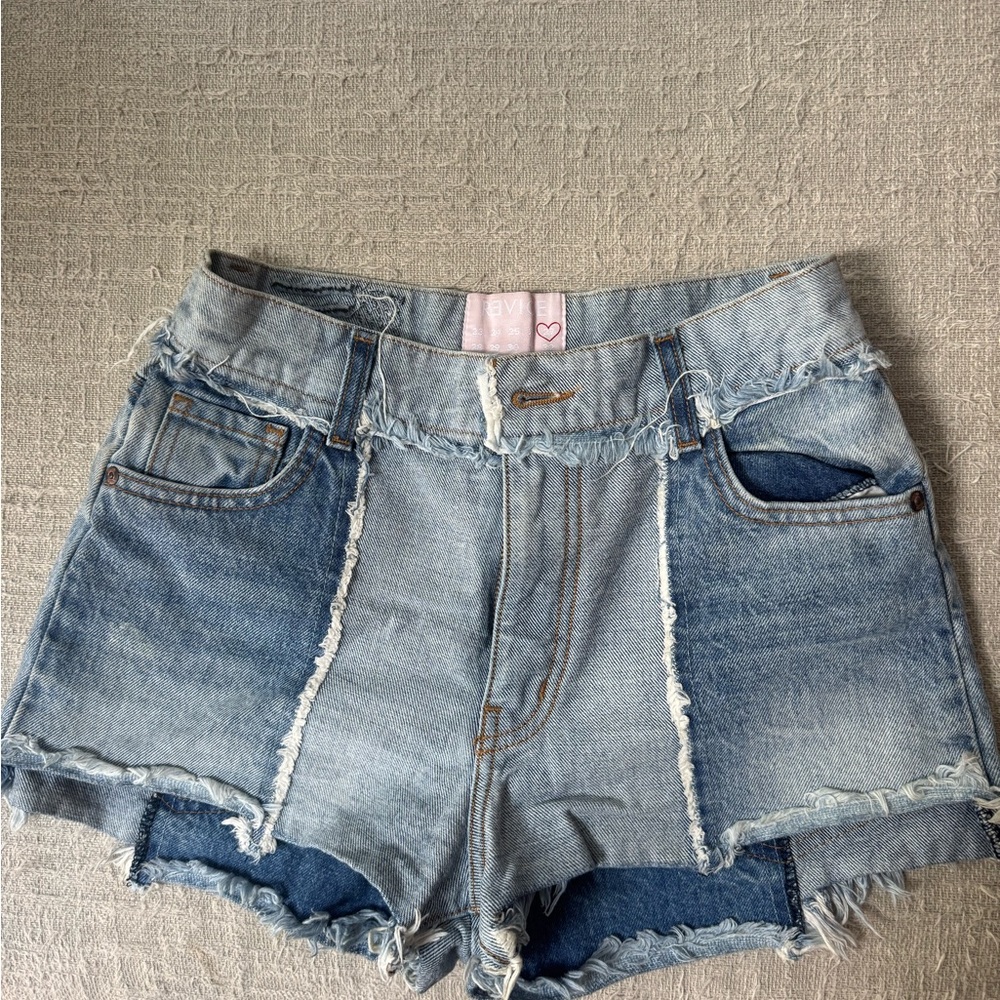 REVICE Two-Tone Blue Jean Shorts